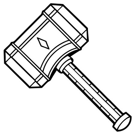 old steel sledgehammer vector illustrationのイラスト素材