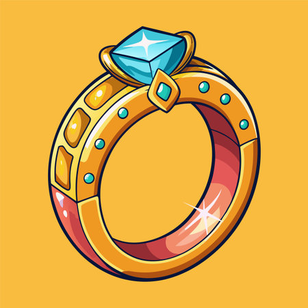 vector illustration of golden ringのイラスト素材