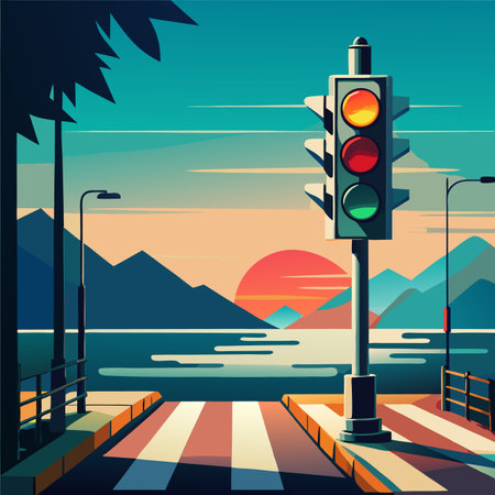 vector illustration of traffic lightのイラスト素材