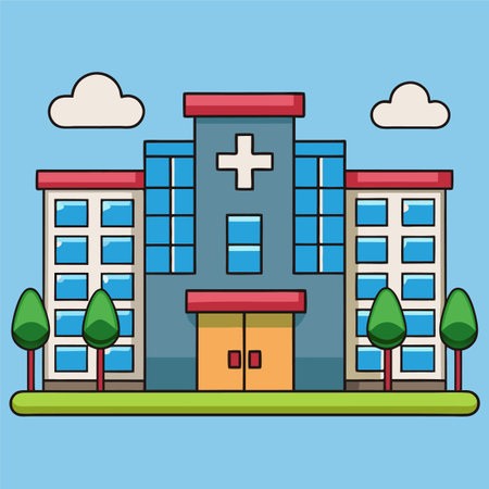 vector illustration of hospitalのイラスト素材