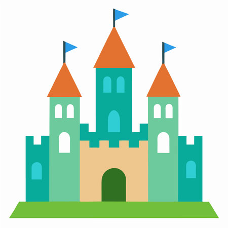 vector illustration of medieval castleのイラスト素材