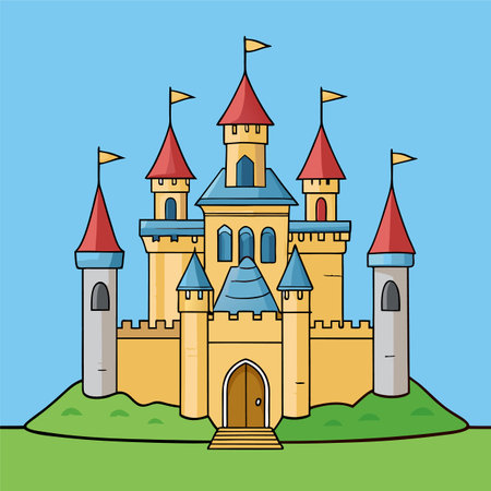 vector illustration of medieval castleのイラスト素材