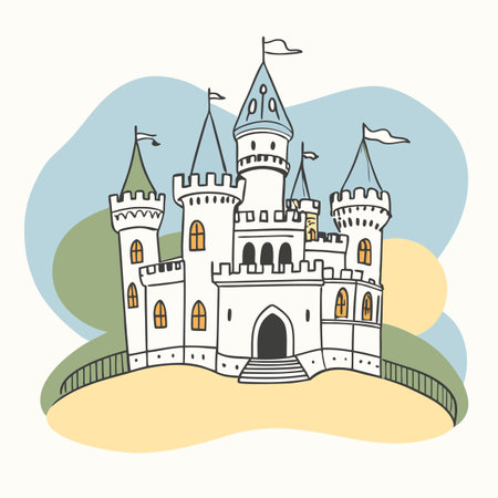 vector illustration of medieval castleのイラスト素材