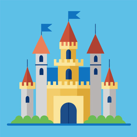 vector illustration of medieval castle