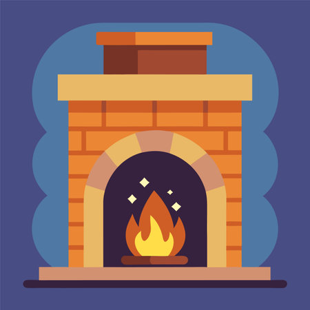 vector illustration of fireplaceのイラスト素材
