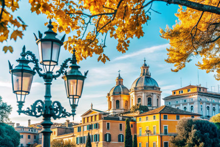 Rome, Italy. Beautiful cityscape of Rome at autumn time.の素材