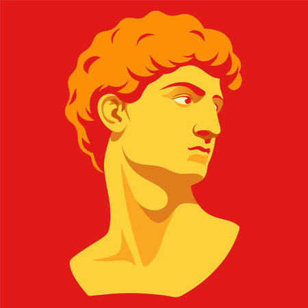 antique statue david or apolloのイラスト素材