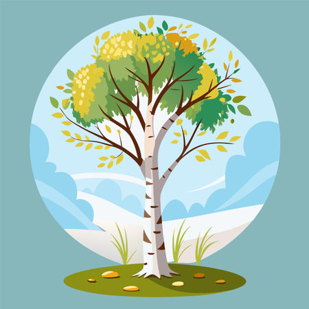 vector illustration of a birchのイラスト素材