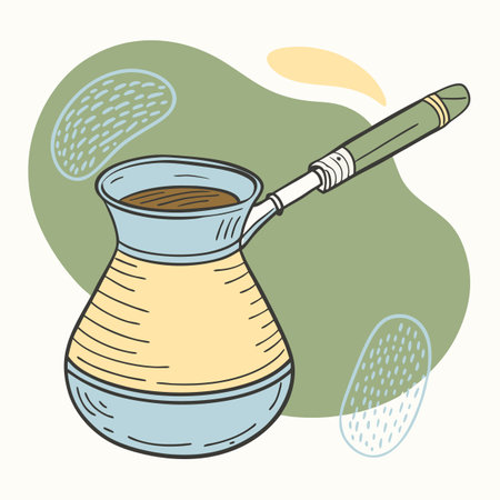 Coffee turk. Vector illustration in doodle styleのイラスト素材