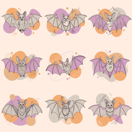 Seamless pattern with cute bats. Vector illustration for your designのイラスト素材