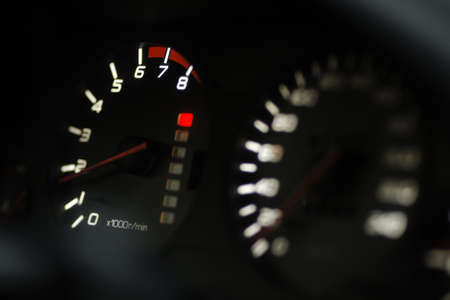 Car tachometer focus onの写真素材