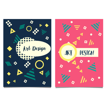 Set of Trendy Cards with Flat Dynamic Design.のイラスト素材