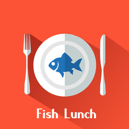 Fish lunch . Vector illustration backgroundのイラスト素材