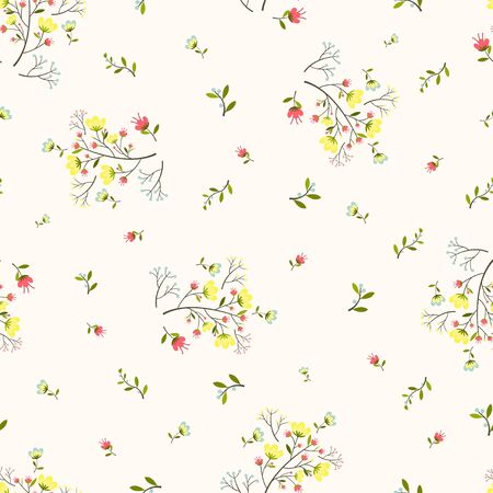 Seamless floral pattern, vintage backgroundのイラスト素材
