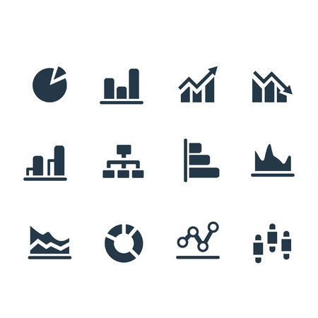 black Business charts iconのイラスト素材