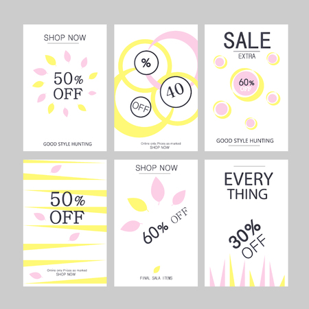 Autumn background, banner set. The design concept Autumn sale, discount banners discounts, gift voucher.のイラスト素材
