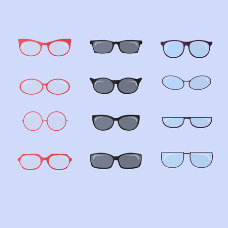 Set of custom glasses isolated. Vector illustration .のイラスト素材