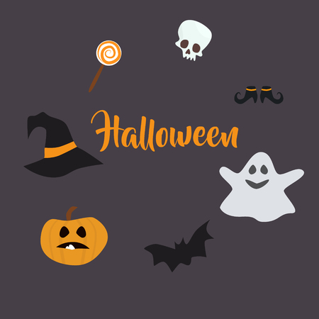 scary background in cartoon style , on the theme of Halloween . Vector illustrationのイラスト素材