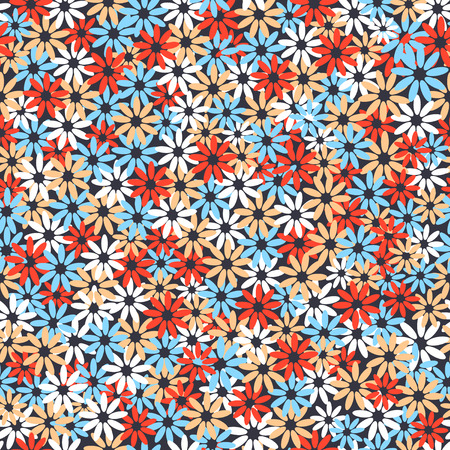 Seamless colorful floral pattern texture. Vector illustrationのイラスト素材