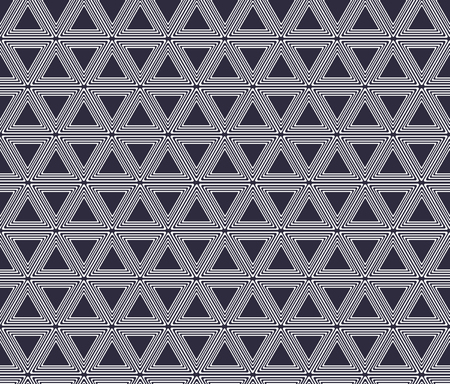 Seamless geometric black and white stripes background, simple vector pattern.Vectorのイラスト素材