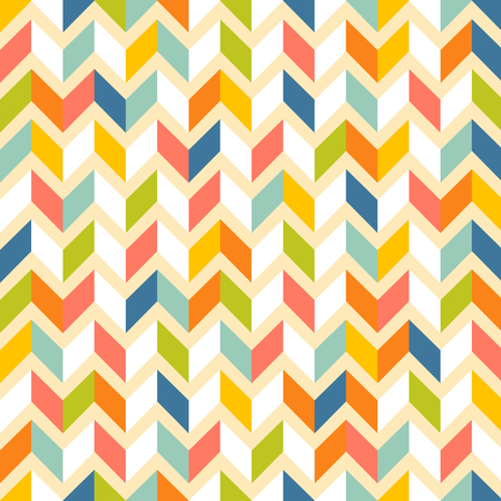 Fashion zigzag pattern in retro colors, seamless vector backgroundのイラスト素材
