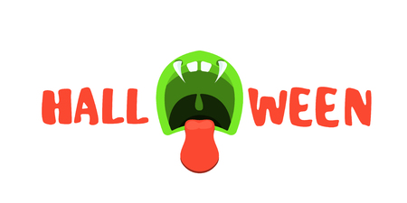 Happy terrible Halloween congratulatory background . Vector illustrationのイラスト素材