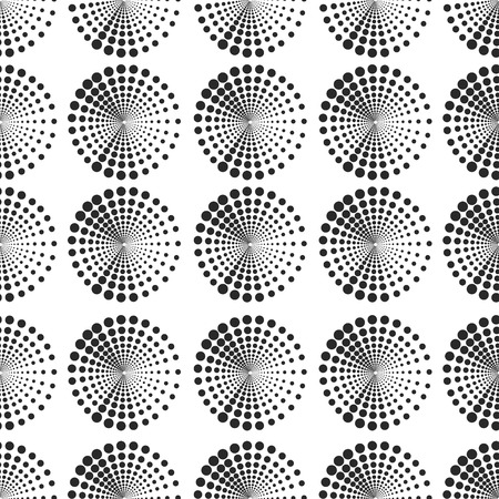 Seamless pattern with dotted elements. Vector repeating texture. Stylish monochrome backgroundのイラスト素材