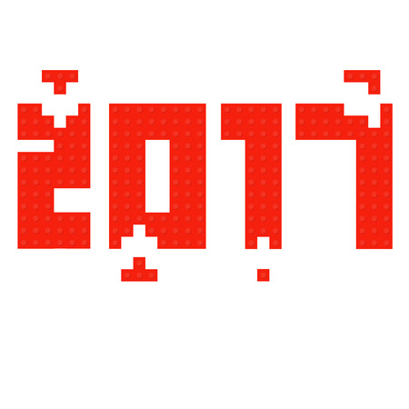 2017 inscription congratulatory background children s designer style. Vector illustrationのイラスト素材