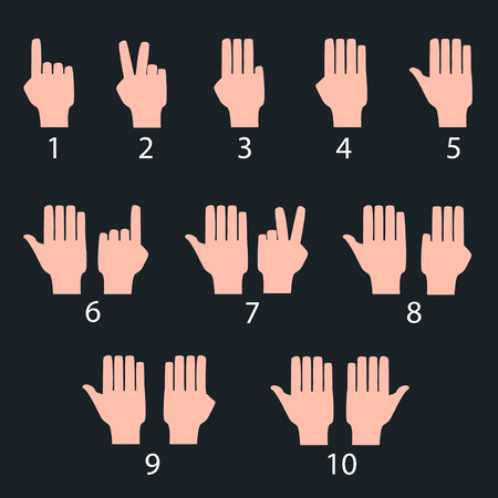 Hand gestures line icons set. Vector illustrations.のイラスト素材