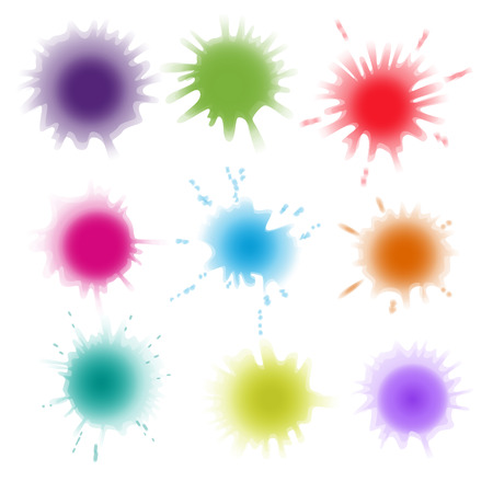 Collection of paint splash. Vector set of brush strokes. Isolated on white backgroundのイラスト素材