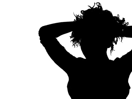 Unknown female person silhouetteの写真素材
