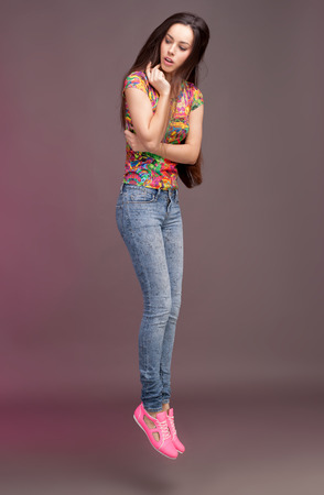 Young beautiful girl   more outfits in photo setの写真素材