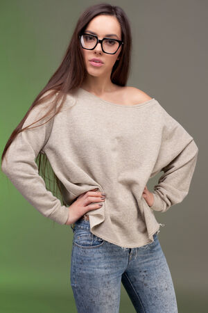 Young beautiful girl   more outfits in photo setの写真素材