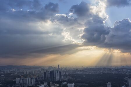 the sky above the city