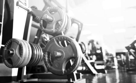 GYM interior with equipmentの写真素材