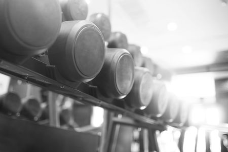 GYM interior with equipmentの写真素材