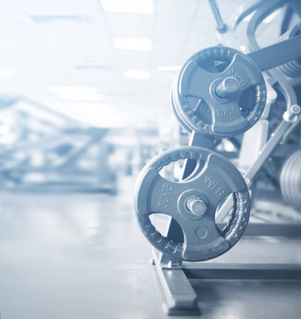 GYM interior with equipmentの写真素材
