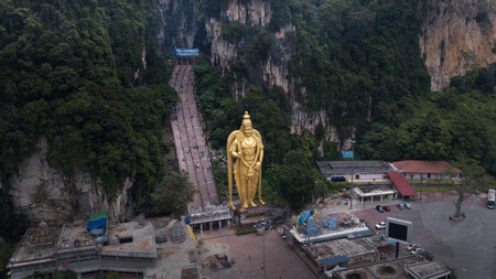 over Murugan statue, Batu Cavesの写真素材