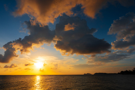 Sunset sky above the seaの写真素材