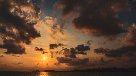 Twilight sunset time above the seaの写真素材