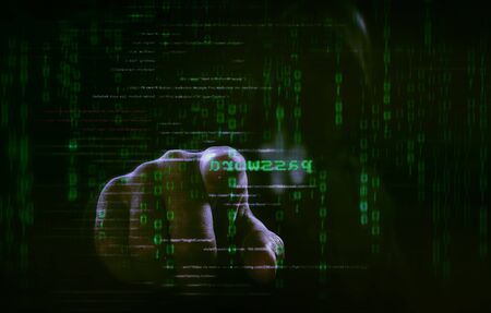 Cyber hacker crime attack data secure hacking interfaceの写真素材