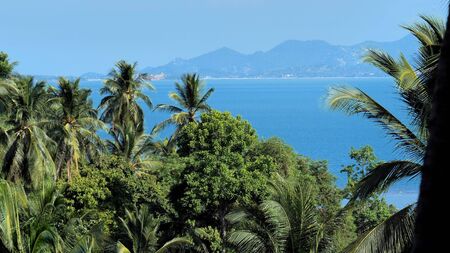 Landscape view from koh Phangan to koh Samui island, Thailand