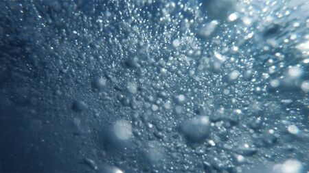 Air Bubbles Underwater, Natural Under Water background sceneの写真素材