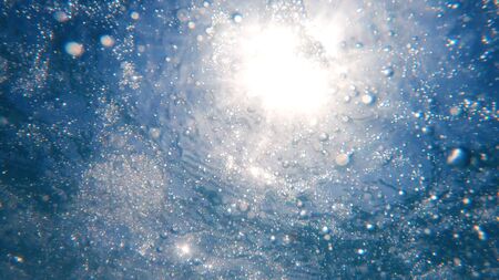 Air Bubbles Underwater, Natural Under Water background scene