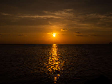 Sunset time above the oceanの写真素材