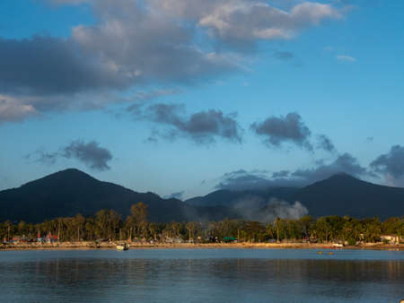 Tropical beach of koh Phangan island, coast of Hin Kong area, Thailandの写真素材