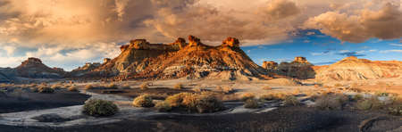 Fantastic formes and shapes of Bisi Badlands, New Mexicoの写真素材