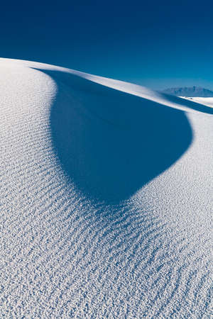 Closeup of the white sand dune showing a grainy sand textureの写真素材