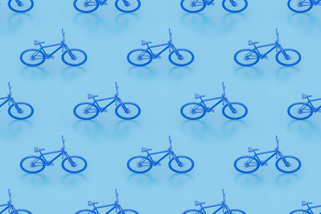 Seamless pattern Bicycle top view. Environmental Protection and International Bicycle Day concept...