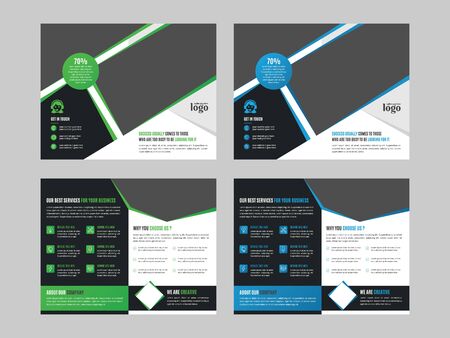 Bifold Brochure Design Template for any type of corporate useのイラスト素材